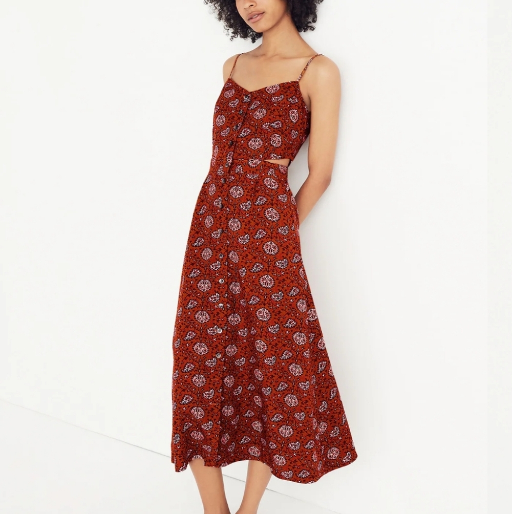 Madewell Cutout Cami Midi Dress